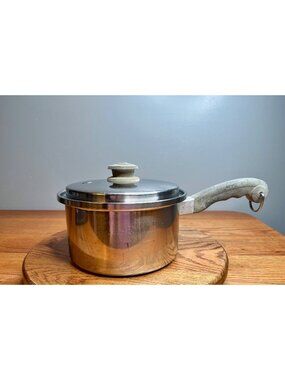 Vintage 3 QT Saladmaster Stainless Steel Saucepan  with Vapo Lid Induction compa